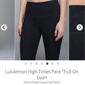 Lululemon Black Leggings Desert Snake